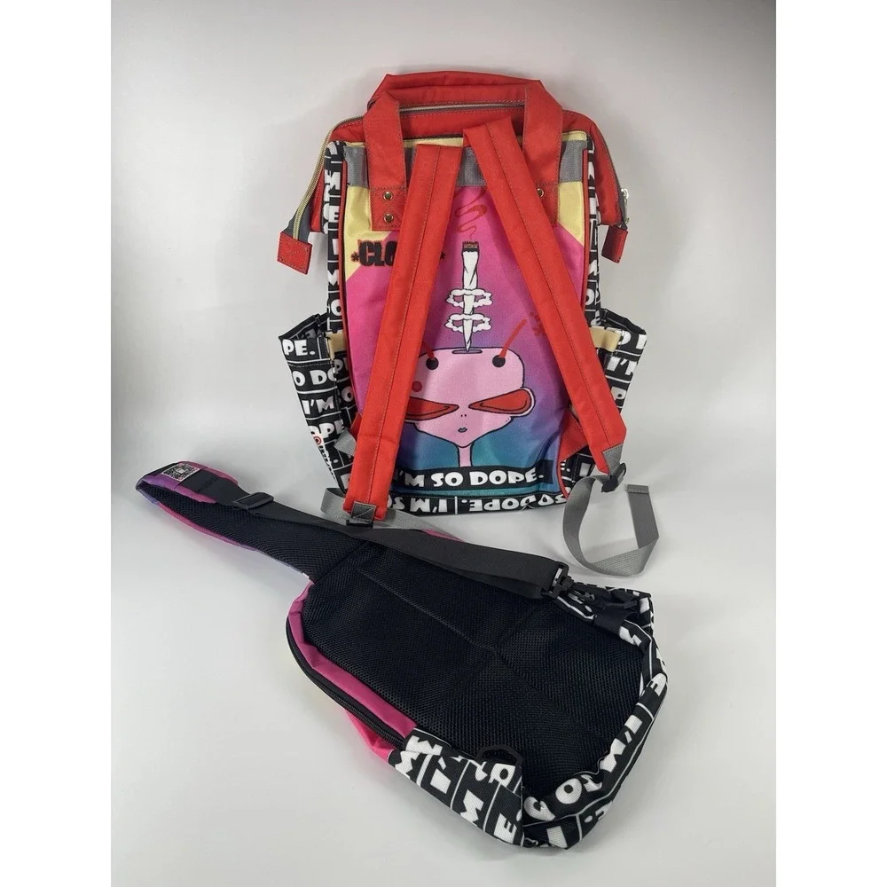 Weedhead Clover I'm‎ So Dope Diaper Bag Backpack & Sling Bag NWOT Rare Set